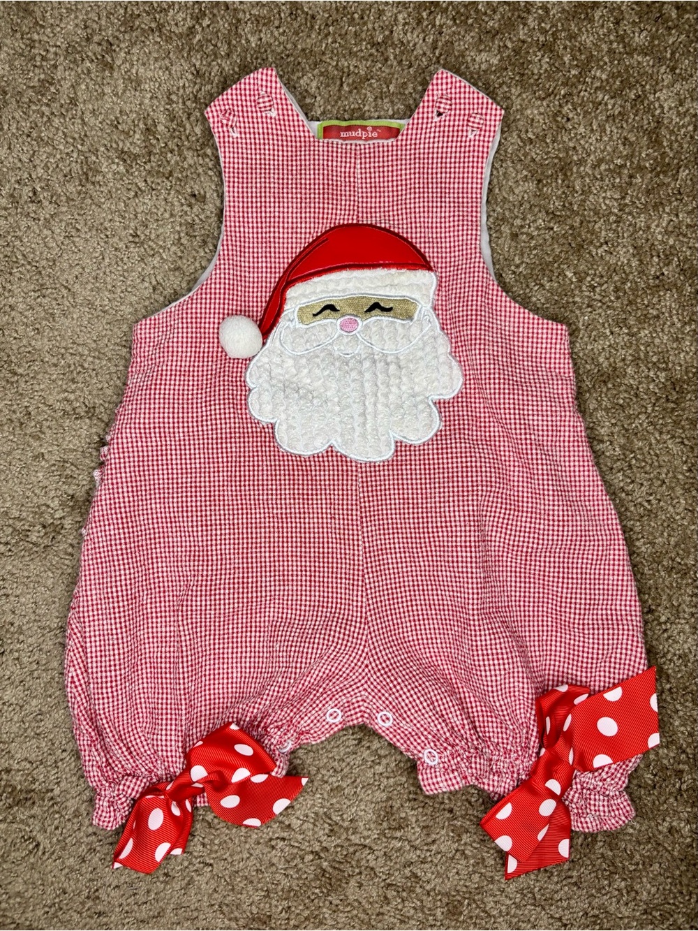 Mudpie Christmas Santa Outfit 0-6 M